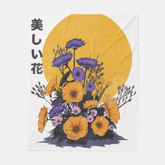 schöne Blumen Fleecedecke (Vorderseite)