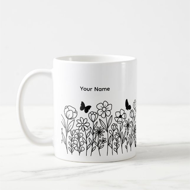 Schöne Blumen Kaffeetasse (Links)