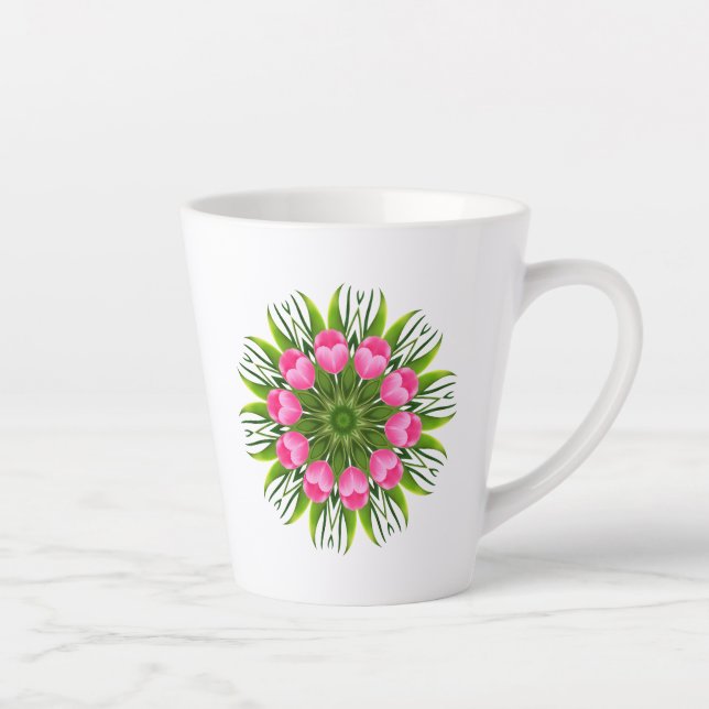 Schöne Blumen-Mandala-Design-79358 Milchtasse (Rechts)