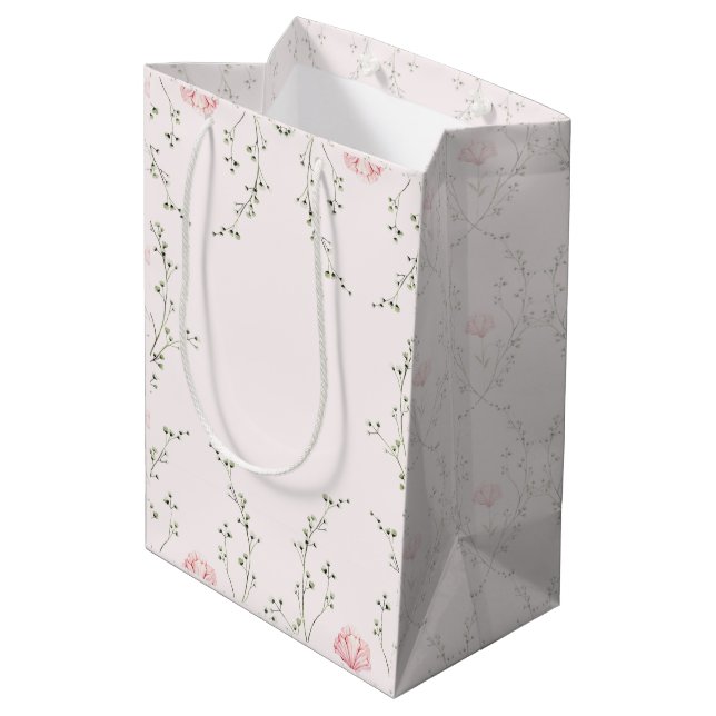 Schöne Blumen  Mittlere Geschenktüte (Rückseite Schrägansicht)