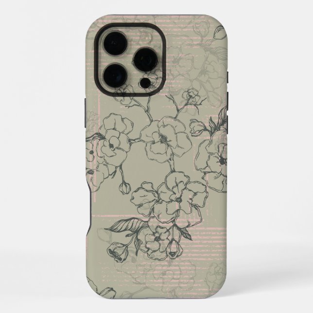 Schöne Blumen Muster Japanische Kirschblüte  iPhone Hülle (Rückseite)