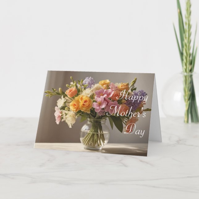 Schöne Blumen Muttertagskarte Karte (Vorderseite)
