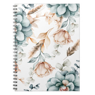 Schöne Blumen nahtlose Muster mit Vintage  Notizblock