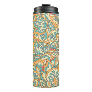 schöne Blumen nahtloses Muster. floral vintage Thermosbecher