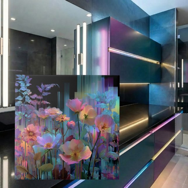 Schöne Blumen Neon-Kunst Fliese (Von Creator hochgeladen)