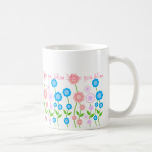 Schöne Blumen-Tasse, i-Liebe Sie Mama… Tasse