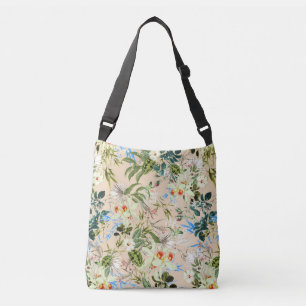 Schöne Blumen-Textilie Blau-weiße Blumen-Tasche Tragetaschen Mit Langen Trägern