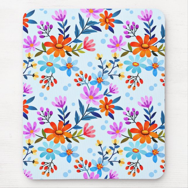 Schöne Blumen- und Blätterstruktur  Mousepad (Vorne)