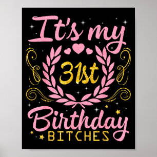Schöne Blumen und Herzen 31. Geburtstag frohe Poster