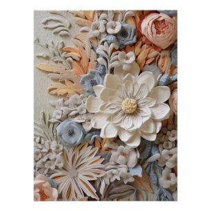 Schöne Blumen Viktorianisch Elegante Hübsche Blume Poster