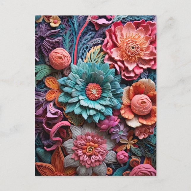 Schöne Blumen Viktorianisch Elegante Hübsche Blume Postkarte (Vorderseite)