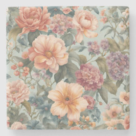 Schöne Blumen Vintage-Blumenmalerei Steinuntersetzer