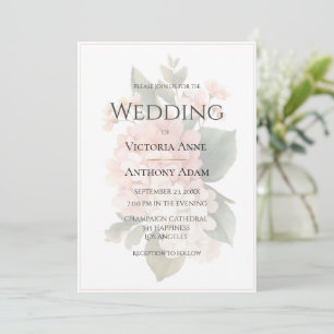 Schöne Blumenberge Elegante Hochzeit Einladung