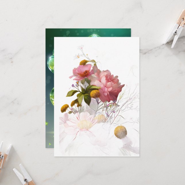 Schöne Blumeneinladung Einladung (Vorderseite/Rückseite Beispiel)