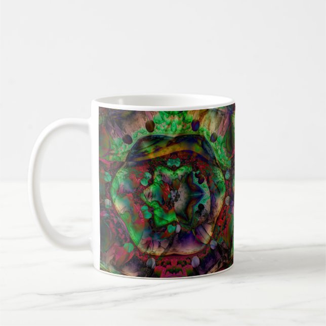Schöne Blumenexplosion Abstrakt Kaffeetasse (Links)