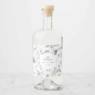 Schöne blumengeschliffene Hochzeit Alkoholflaschenetikett