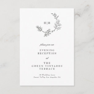 Schöne blumengeschmückte Wraath Hochzeitsempfehlun Begleitkarte