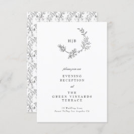 Schöne blumengeschmückte Wraath Hochzeitsempfehlun Begleitkarte