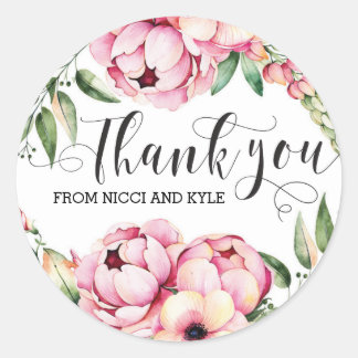 Schöne Blumenhochzeit danke Ihnen Stickers