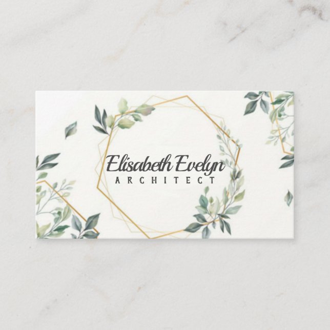 Schöne Blumenkarte mit goldener Farbe Visitenkarte (Vorderseite)