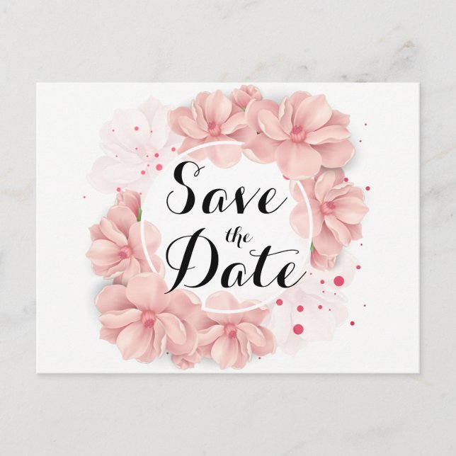 Schöne Blumenkarte Save the Date Postkarte (Vorderseite)