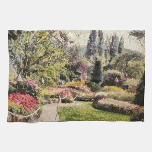 Schöne Blumenlandschaft Küchentuch (Horizontal)