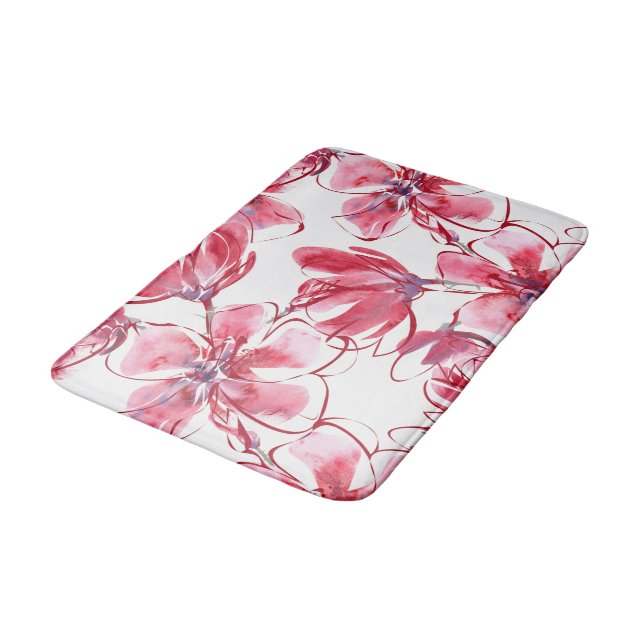 Schöne Blumenmatte Badematte (Schrägansicht)