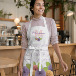 Schöne Blumenmutter-Tag Zitat Rose auf Weiß Schürze