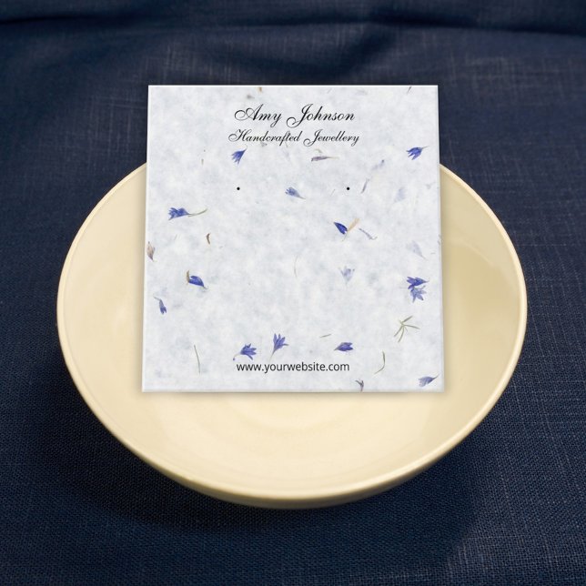 Schöne Blumenpapiere Ohrringe Display-Karten Quadratische Visitenkarte (Von Creator hochgeladen)