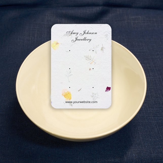 Schöne Blumenpapiere Ohrringe Display-Karten Visitenkarte (Von Creator hochgeladen)