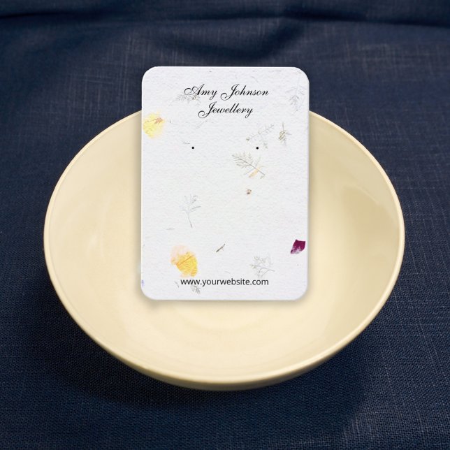 Schöne Blumenpapiere Ohrringe Display-Karten Visitenkarte (Von Creator hochgeladen)