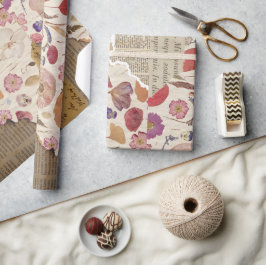 Schöne Blumenpresse Geschenkpapier