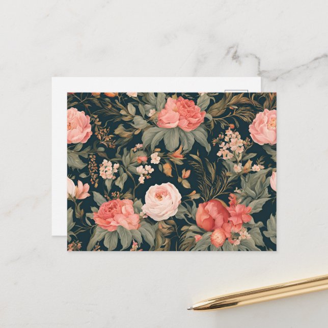 Schöne Blumenrose Blumen Postkarte (Vorderseite/Rückseite Beispiel)