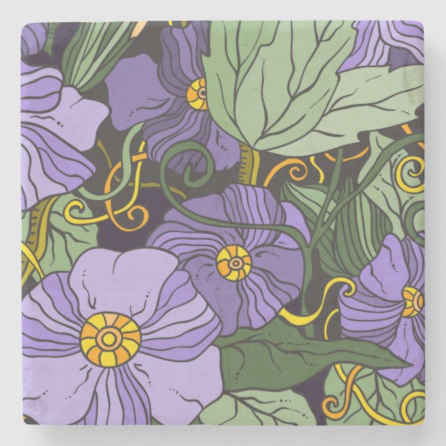 Schöne Blumenskizze Untersetzer (Vorderseite)