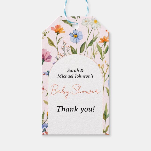Schöne Blumenspülung Geschenkanhänger (Vorderseite)
