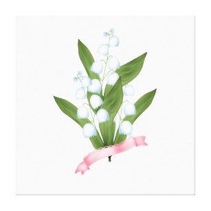 Schöne Blumenstrauß-me-nicht-weiße Blume vinta Leinwanddruck