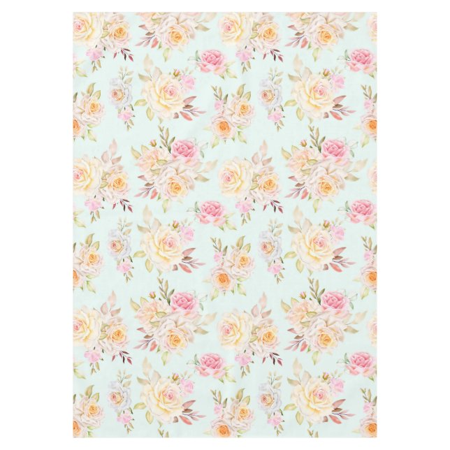 Schöne Blumentablette Tischdecke (Vorderseite)