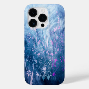 Schöne Blumentexturen in sanft blauen Tönen Case-Mate iPhone 14 Pro Hülle