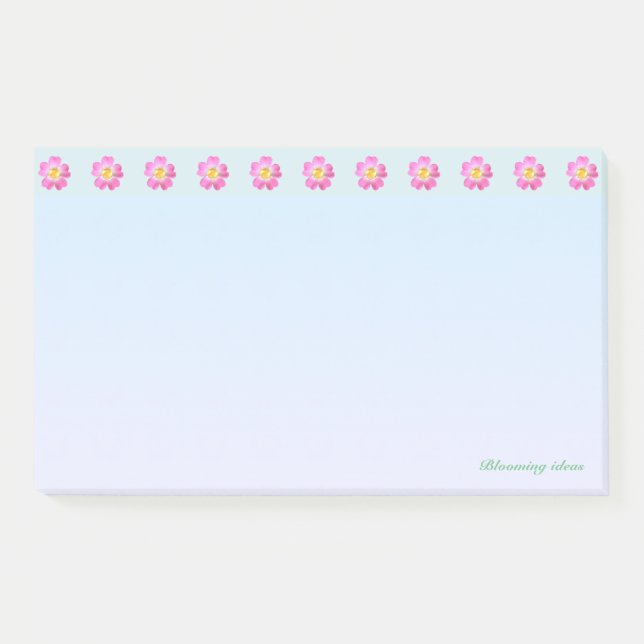 Schöne Blumenüberschrift Post-it Klebezettel (Vorderseite)