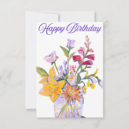 Schöne Blumenvase Geburtstagskarte