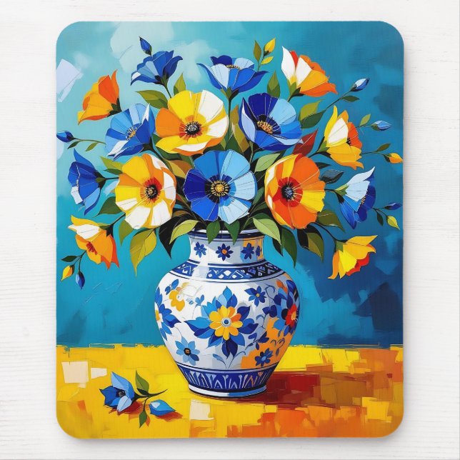 Schöne Blumenvase  Mousepad (Vorne)
