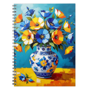 Schöne Blumenvase Notizblock
