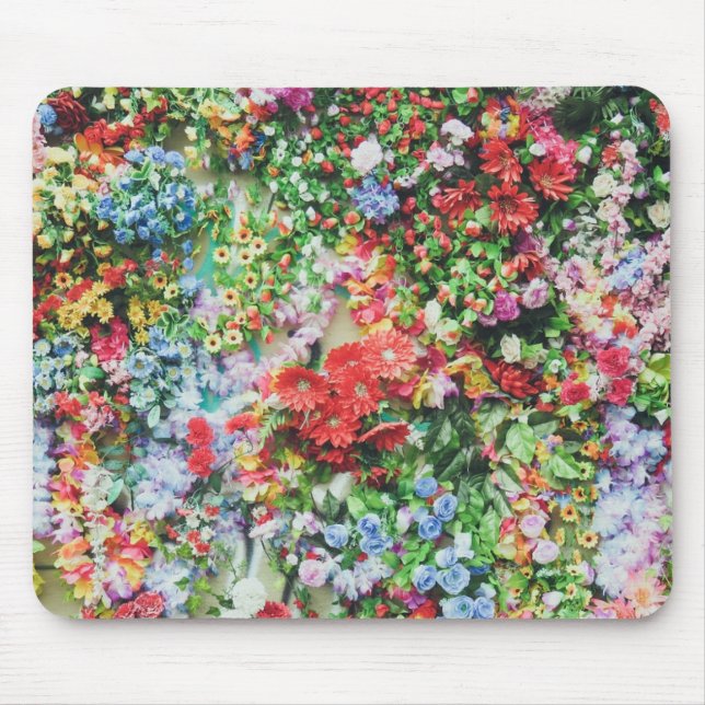 Schöne Blumenwand Mousepad (Vorne)