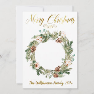 Schöne Blumenweihnachtskarte für das Foto Feiertagskarte