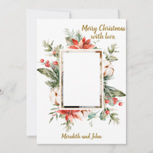Schöne Blumenweihnachtskarte für das Foto Feiertagskarte