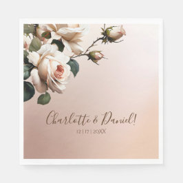 Schöne Blush Beige Öl Rose Hochzeit Serviette