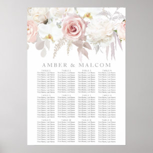 Schöne Blush Bloral Hochzeitstabelle Poster