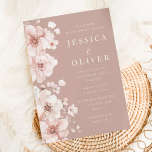 Schöne Blush Blume Petals wunderschöne Hochzeit Einladung