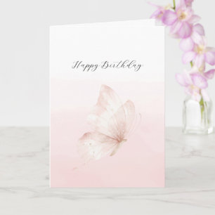 Schöne Blush Ombre Pink Schmetterling Geburtstag Karte