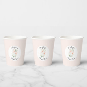 Schöne Blush Pfirsich Orchideen Blumen Brautparty Pappbecher